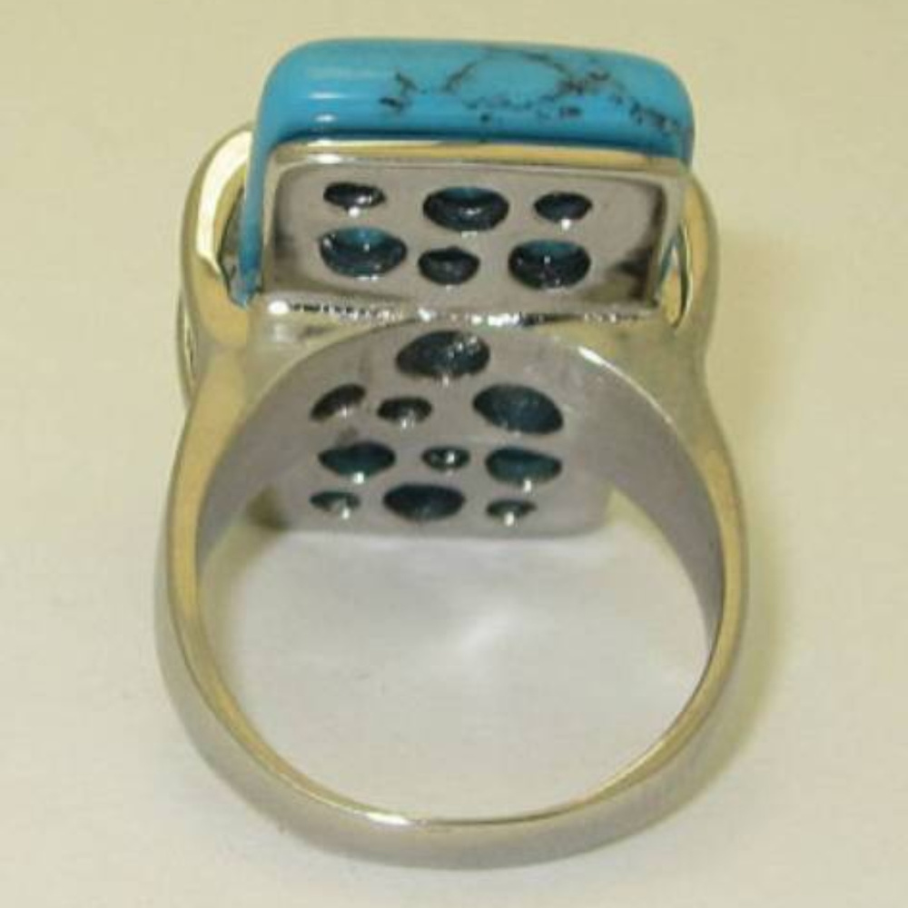 Sold out sring stainless steel genuine turquoise - Picture 4 of 8
